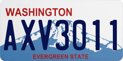 WA license plate AXV3011