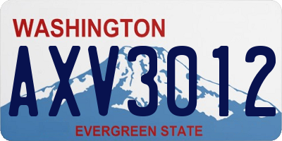 WA license plate AXV3012