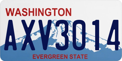 WA license plate AXV3014