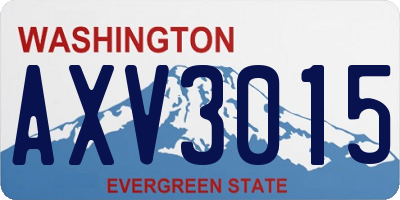 WA license plate AXV3015