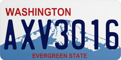 WA license plate AXV3016