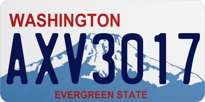 WA license plate AXV3017