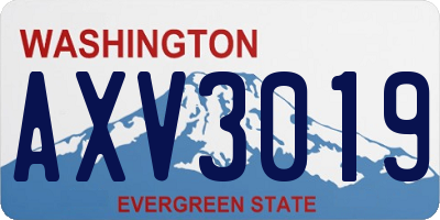 WA license plate AXV3019