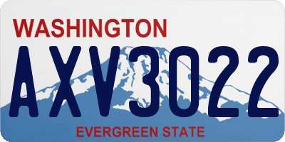 WA license plate AXV3022
