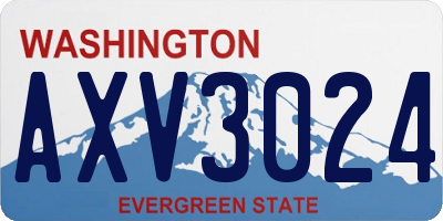 WA license plate AXV3024