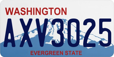 WA license plate AXV3025