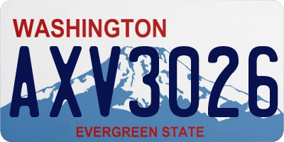 WA license plate AXV3026