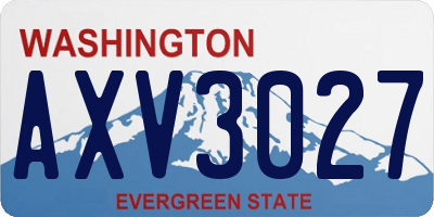 WA license plate AXV3027