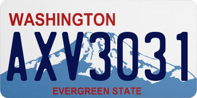 WA license plate AXV3031