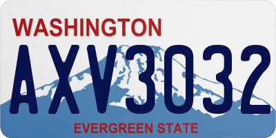 WA license plate AXV3032