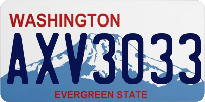 WA license plate AXV3033