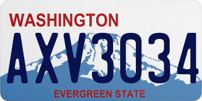 WA license plate AXV3034