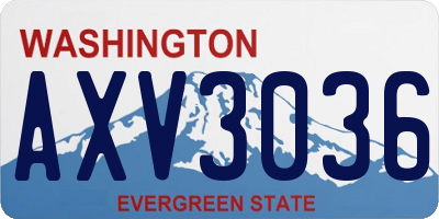 WA license plate AXV3036