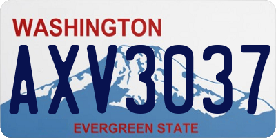 WA license plate AXV3037
