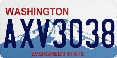 WA license plate AXV3038