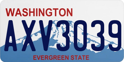 WA license plate AXV3039