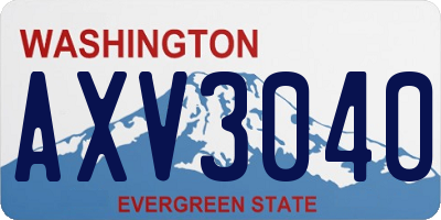 WA license plate AXV3040