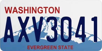 WA license plate AXV3041