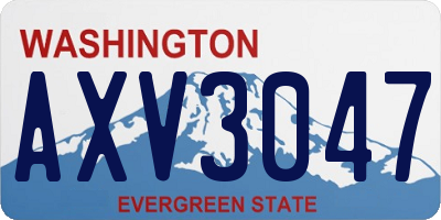 WA license plate AXV3047