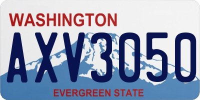 WA license plate AXV3050