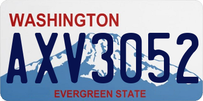WA license plate AXV3052