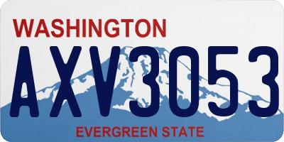 WA license plate AXV3053