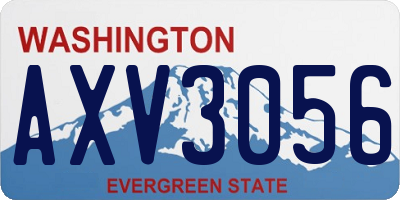WA license plate AXV3056