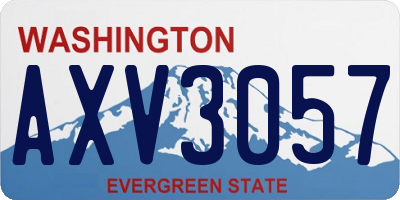 WA license plate AXV3057