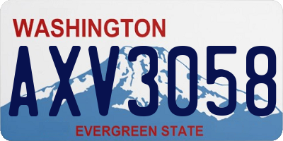 WA license plate AXV3058