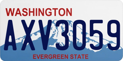 WA license plate AXV3059