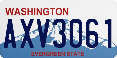 WA license plate AXV3061