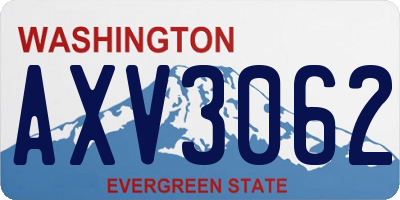 WA license plate AXV3062