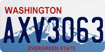 WA license plate AXV3063