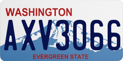WA license plate AXV3066