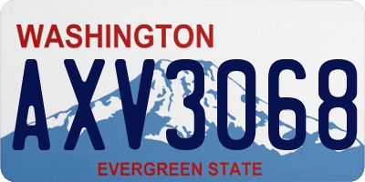 WA license plate AXV3068