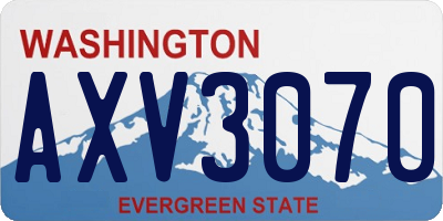 WA license plate AXV3070