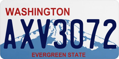 WA license plate AXV3072