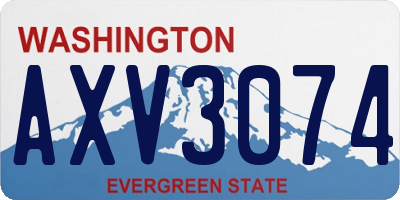 WA license plate AXV3074