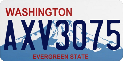 WA license plate AXV3075