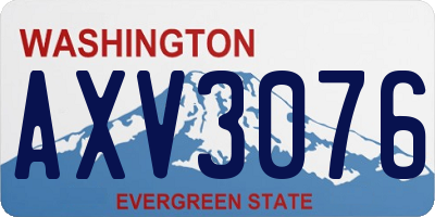WA license plate AXV3076