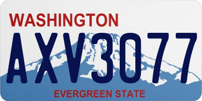 WA license plate AXV3077