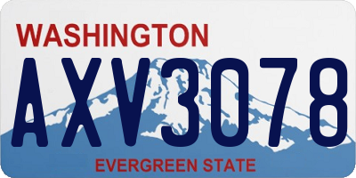 WA license plate AXV3078