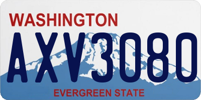 WA license plate AXV3080
