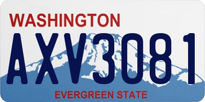 WA license plate AXV3081