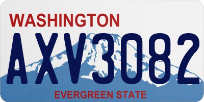 WA license plate AXV3082