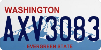 WA license plate AXV3083