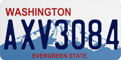 WA license plate AXV3084