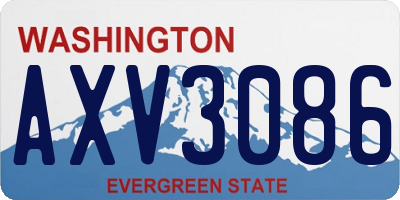 WA license plate AXV3086
