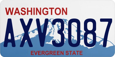 WA license plate AXV3087