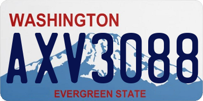 WA license plate AXV3088